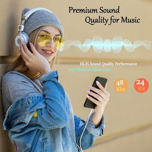 Apple MFi Certified Aux Cord for iPhone, 2 Pack Lightning to 3.5mm Audio Jack Adapter, Lightning to Aux Cable Compatible with iPhone 14 13 12 11 XS XR X 8 for Car Home Stereo/Speaker/Headphone, White in Kuwait