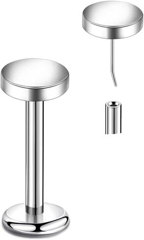 Lantine Threadless Nose Ring g23 Titanium 16g 18g 20g Push in Flat Back Earrings Nose Stud Lip Cartilage Helix Daith Piercing Jewelry in Kuwait