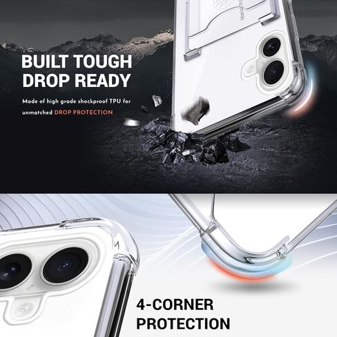 Shields Up for iPhone 15 Pro Max Case with Card Holder Stand, 6.7", Clear in Saudi Arabia