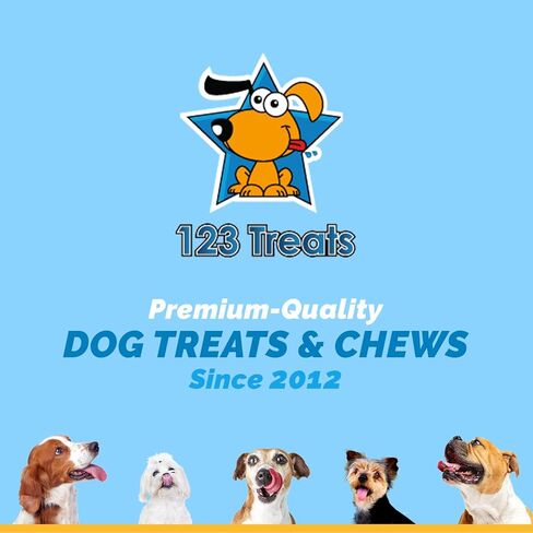 123 Treats Thick Beef Cheek Retriever Roll Chews for Dogs (10-12" - (6 Count) with Bully Dust) in Saudi Arabia