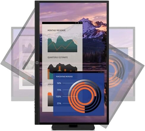 HP P27h G4 27 Inch IPS Desktop Office Monitor Full HD 75 Hz Built-in Speaker Tilt Swivel Pivot Height Adjustable Low Blue Light HDMI VGA DisplayPort for Laptop PC Screen Display, Black (Renewed) in Saudi Arabia