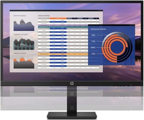 HP P27h G4 27 Inch IPS Desktop Office Monitor Full HD 75 Hz Built-in Speaker Tilt Swivel Pivot Height Adjustable Low Blue Light HDMI VGA DisplayPort for Laptop PC Screen Display, Black (Renewed) in Saudi Arabia