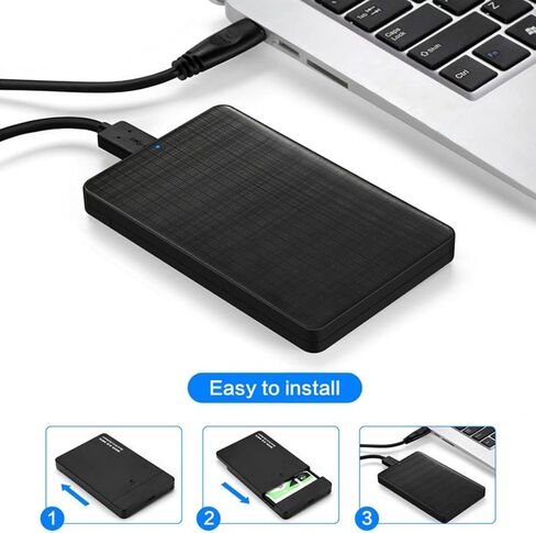 chenyang USB C to 2.5" SATA SSD HDD Tool Free Clear External Hard Disk Enclosure for Laptop PC Black in Saudi Arabia