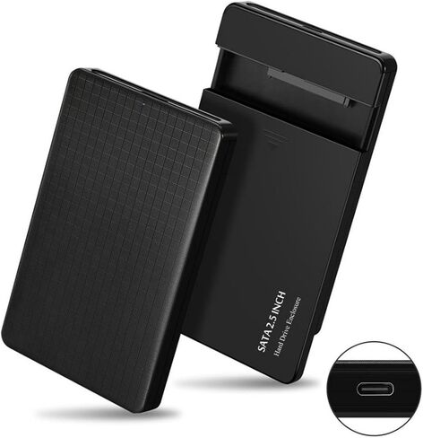 chenyang USB C to 2.5" SATA SSD HDD Tool Free Clear External Hard Disk Enclosure for Laptop PC Black in Saudi Arabia