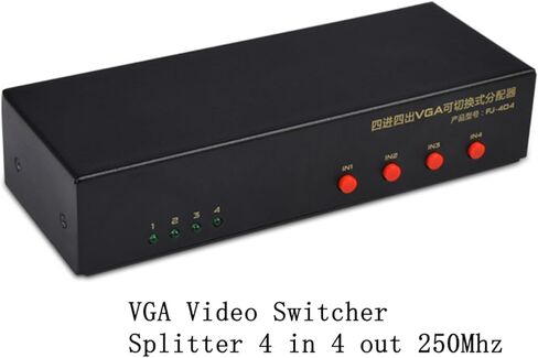 VGA Video Switch Splitter 4 in 4 Out 4 in 2 Out ثنائي الاتجاه قابل للتحويل HD Video Sharer 250Mhz مضيف الكمبيوتر الخارجي 4 منافذ VGA TV Monitor جهاز عرض محدد صندوق التبديل 1080P in Kuwait