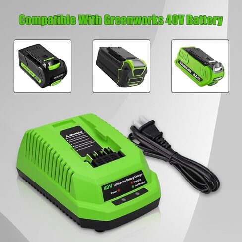 Fast Replacement Charger Compatible with Greenworks 40V Battery Charger Lithium Ion 29482 29462 29472 2901319 2938302 BAF702 L-300 BAF704 Charger Compatible with Greenworks 40V G-MAX Power Tools in Kuwait