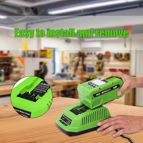 Fast Replacement Charger Compatible with Greenworks 40V Battery Charger Lithium Ion 29482 29462 29472 2901319 2938302 BAF702 L-300 BAF704 Charger Compatible with Greenworks 40V G-MAX Power Tools in Kuwait