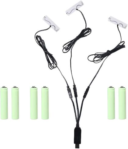 3 in 1 AA Battery Eliminator USB Power Supply Cable Replace 1-4pcs1.5V AA Battery for Electric Toy Flashlight Clock in Saudi Arabia