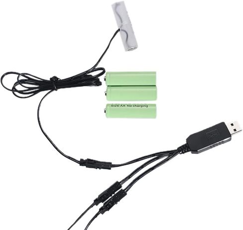 3 in 1 AA Battery Eliminator USB Power Supply Cable Replace 1-4pcs1.5V AA Battery for Electric Toy Flashlight Clock in Saudi Arabia