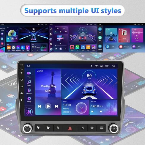 ستيريو راديو السيارة 2G+64G لسيارة شيفروليه تشيفي كامارو 2008-2015 مع CarPlay Android Auto، وحدة رأس شاشة تعمل باللمس 9 بوصات Android 13، HiFi Audio GPS Navi WiFi Bluetooth SWC HD in Saudi Arabia