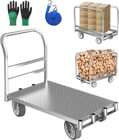 PYGHWNXH 4in1 Platform Truck Cart with Cage, Folding Flatbed Cart, Heavy Duty Push Cart Dolly 2200lbs Capacity with Swivel Wheels,Multipurpose Utility Hand Trucks Cart for Storage/Grocery/Laundry. in Saudi Arabia