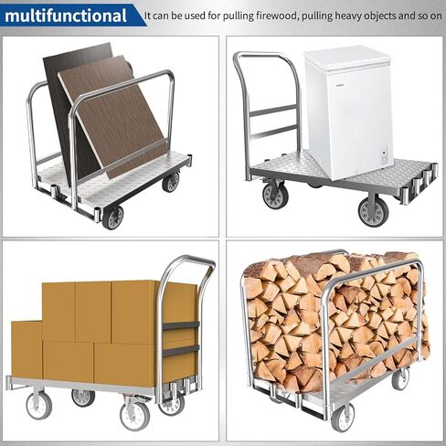 PYGHWNXH 4in1 Platform Truck Cart with Cage, Folding Flatbed Cart, Heavy Duty Push Cart Dolly 2200lbs Capacity with Swivel Wheels,Multipurpose Utility Hand Trucks Cart for Storage/Grocery/Laundry. in Saudi Arabia
