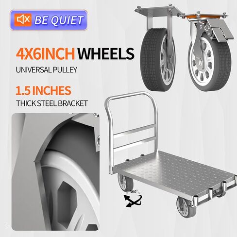 PYGHWNXH 4in1 Platform Truck Cart with Cage, Folding Flatbed Cart, Heavy Duty Push Cart Dolly 2200lbs Capacity with Swivel Wheels,Multipurpose Utility Hand Trucks Cart for Storage/Grocery/Laundry. in Saudi Arabia