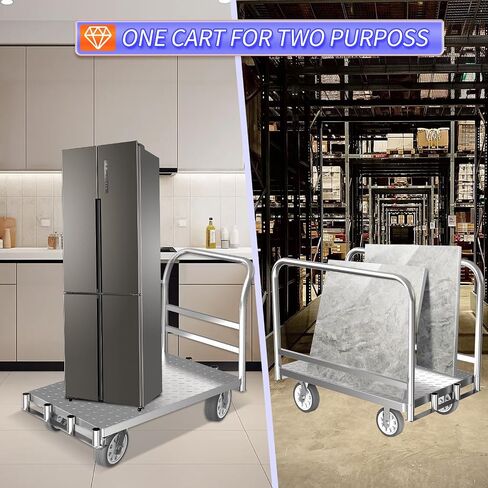PYGHWNXH 4in1 Platform Truck Cart with Cage, Folding Flatbed Cart, Heavy Duty Push Cart Dolly 2200lbs Capacity with Swivel Wheels,Multipurpose Utility Hand Trucks Cart for Storage/Grocery/Laundry. in Saudi Arabia