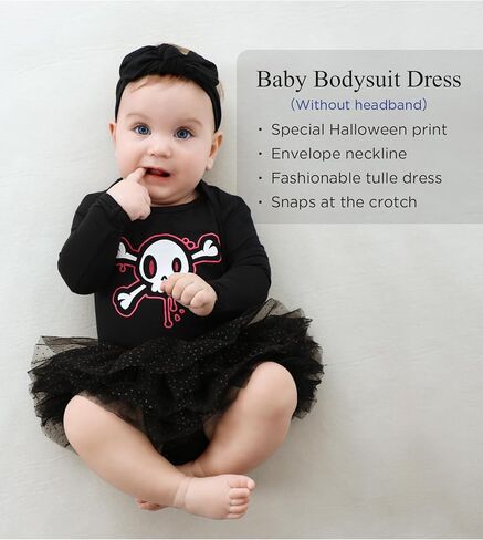 Bamboo Viscose Ruffled Long Sleeve Baby Girl Bodysuit Dress for Halloween in Saudi Arabia