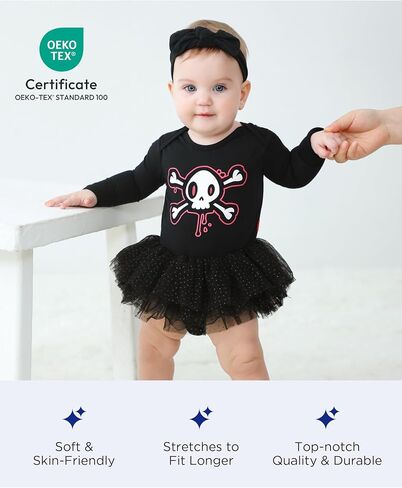 Bamboo Viscose Ruffled Long Sleeve Baby Girl Bodysuit Dress for Halloween in Saudi Arabia