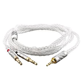 4-Pin XLR Balanced Male Cable 2m Pure Silver Headphone Cables for Hifiman Ananda, Denon AH-D600, AH-D7200, AH-D7100 and Other Audio Player (NEUTRIK 4 Pin XLR to Dual 3.5mm Male Version)