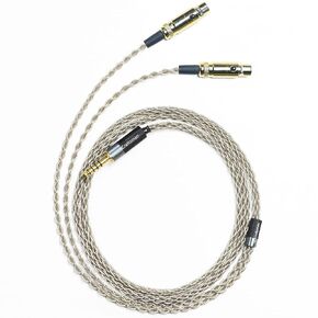 GUcraftsman 6N كابل سماعات رأس فضي كريستالي واحد 4Pin XLR/2.5 مم/4.4 مم Balanec كابلات ترقية سماعات الرأس لـ AUDEZE LCX-X LCD-XC LCD2 LCD3 LCD4 MEZE EMPYREAN MEZE Elite (قابس 4.4 مم)