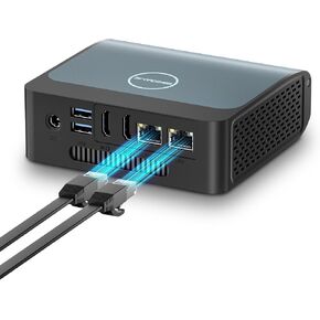 Mini PC E1, Intel N100 (4C/4T, 3.4GHz) 16GB DDR4 512GB SSD Mini Desktop Computers, Dual 2.5G LAN/HDMI, Full-Featured USB-C,4K Triple Display, 4*USB 3.2 Gen 2