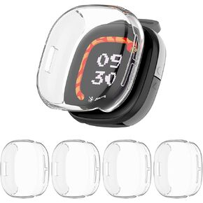4 Pack Case Compatible with Fitbit Ace LTE Watch Screen Protector, Soft TPU Face Cover Scratch Resistant Full Protective Bumper Set Accessories for Google Fitbit Ace LTE
