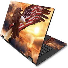 MightySkins Skin for Lenovo Flex 14" (2019 No Fingerprint Scanner) - Bald Eagle | Protective, Durable, and Unique Vinyl Decal wrap Cover | Easy to Apply, Remove, and Change Styles | Made in The USA