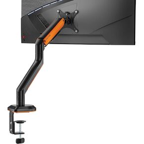 حامل شاشة مكتب، ذراع شاشة واحد للشاشات حتى 32 بوصة و19.8 رطل، حامل شاشة كمبيوتر زنبرك ميكانيكي مفصلي 32 بوصة مع مشبك وقاعدة حلقة معدنية، أبيض in Kuwait