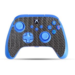 Carbon Fiber Gaming Skin Compatible with PowerA Xbox Series X|S Enhanced Wired Controller - Black Gator Skin - Premium 3M Vinyl Protective Wrap Decal Cover | Crafted in The USA by MightySkins