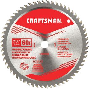 CRAFTSMAN 7-1/4 Inch 60T Finishing/Plywood Saw Blade (CMAS272560)