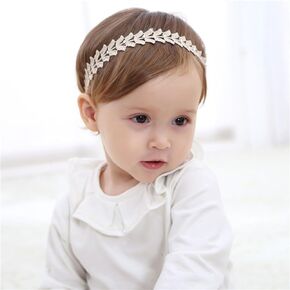 Lace Flower Elastic Baby Girl Headbands Bow Hairbands Floral Crown Hair Accessories for Infants Toddlers Kids Birthday Party Baby Shower Headwear (White flower, Free)