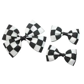 Checkered Hair Bow Clip for Women Girls Hair Bow Toddler Baby Bowknot Hair Clip Checkered Hair Accessories TSFJ75 (Pink)