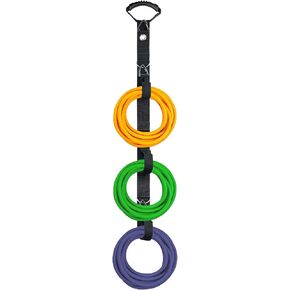 Heavy Duty Extension Cord Organizer - Garage Organization Extension Cord Holder, Wrap it Storage Strap with 4 D Ring, Vertical Space Saver for Cables, Garden Hose, and Ropes