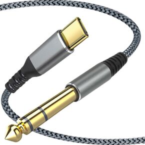 USB C to 1/4 inch Audio Cable, 6.6FT/2M Type C to 6.35mm TRS Audio Stereo Cable, for Google Pixel 4XL,Galaxy Note 10+/S20+, Amplifier, Speaker, Mixing Console