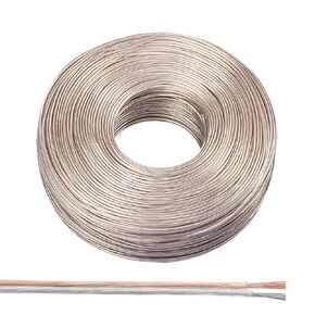PATIKIL 32.8Ft 24/2 PVC Covered Copper Wire, 300V Soft Speaker Wire Insulated Heat Resistant Electronical Flexible Cable for LED Light Strip Audio Speaker Sound System, Clear, UL Listed