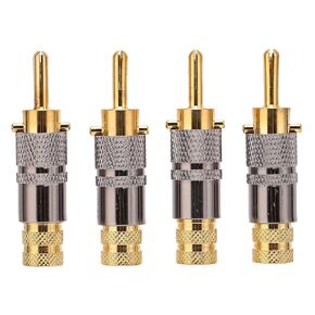 4pcs Speaker Banana Plugs HiFi Audio Cable BA1457 HiFi Speaker Cable 24K Gold Plated Plugs Audio Jack Connector DIY Banana Cable Plugs for 8.7mm Speaker Wires