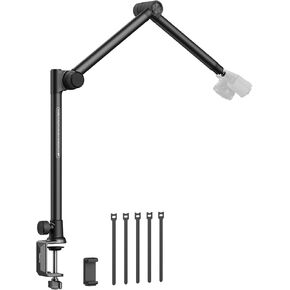 SmallRig Overhead 3-Section Desktop Camera Bracket, Damping Boom Arm Desk Mount with 360° Rotatable Ball Head, Tabletop C Clamp, Max Load to 4.4lbs / 2kg for Photography Videography Live Stream - 4324
