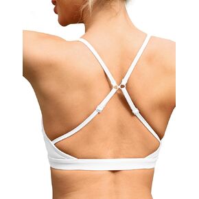 YEOREO حمالات صدر رياضية للصالة الرياضية للنساء كاسي تجريب متقاطع حمالة صدر مبطنة خفيفة التأثير Strappy اليوغا المحاصيل الأعلى
