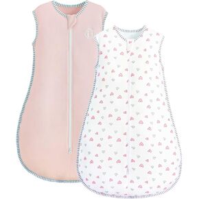 insular Wearable Blanket 2 Pack Cotton Baby Sleep Sack with 2-Way Zipper for Boys Girls Unisex, 2 Pack