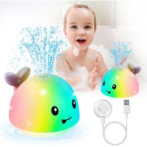 Baby Bath Toys, Latest Whale Bath Toy Sprinkler with Charging Dock for Kids Ages 0-2 1-3, Light Up Bathtub Toys for Toddlers Infants 6-12 12-18 Months, Baby Newborn Essentials Birthday Shower Gifts