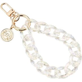 Xiyantiji Cell Phone Chunky Lanyards for Women Girls Handmade Acrylic Phone Charm Wristlet Bracelet Anti Lost Phone Chain Cute Wrist Strap for Phone Case Accessories