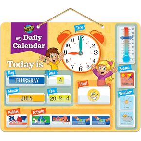 Kids Daily Calendar magnetic,Hang on Wall or Fridge for Home or School.