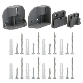 New HEELALBABY Extra Wide Baby Gate Replacement Parts Kit (Grey) Retractable Baby Gates Full Set Wall Mounting Accessories with Anchors Brackets and Screws Mesh Safety Gate Accessories