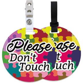 PLIGREAT 2 Pack Colorful Please Don't Touch Baby Signs for Newborn Baby Girls Boys Puzzle No Touching Baby Reminder Signage for Baby Carrier Car Seat Carrycot Decor Stroller Hanging Sign Tags