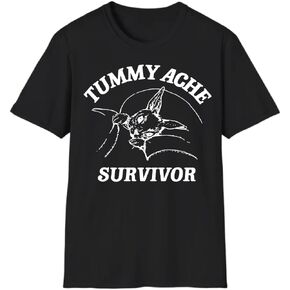 Tummy Ache Survivor Shirt, Tummy Ache Survivor T-Shirt, Tummy Ache Survivor Tee Shirt, standard, Black