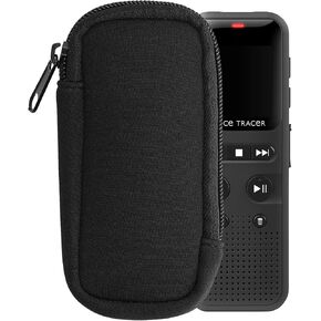 kwmobile Neoprene Voice Recorder Case Compatible with Universal Voice Recorder - Inside Size 4.5 x 1.8 inches (11.5 x 4.5 cm) - Black