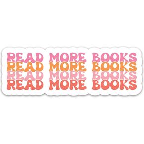 3PCs Read More Book Sticker, Book Lovers Sticker for Readers, Bookish Booktok Reading Vinyl Waterproof Stickers for Kindle Laptop Notebook Water Bottle Phone Decals Gifts for Bookworm (3 Inches)