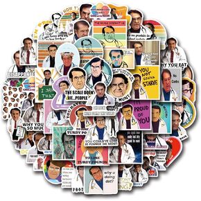 50Pcs Dr Now Stickers Set Funny, Weight Loss, Funny dr Now, Memes Decals, Nutritional Stickers,Aesthetic Vinyl Stickers for Laptop Waterbottle (Yellow)