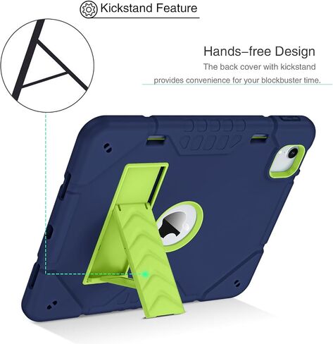 حافظة BENTOBEN لجهاز iPad Air 11 بوصة M2 2024، حافظة iPad Air الجيل السادس مع مسند وحامل أقلام، 3 في 1 حافظة حماية قوية ضد الصدمات لجهاز iPad Air 11"، أزرق داكن in Saudi Arabia