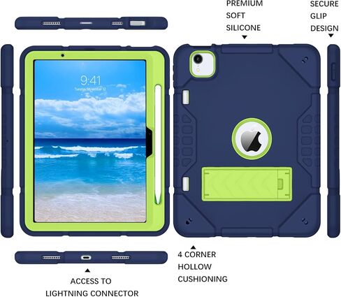 حافظة BENTOBEN لجهاز iPad Air 11 بوصة M2 2024، حافظة iPad Air الجيل السادس مع مسند وحامل أقلام، 3 في 1 حافظة حماية قوية ضد الصدمات لجهاز iPad Air 11"، أزرق داكن in Saudi Arabia