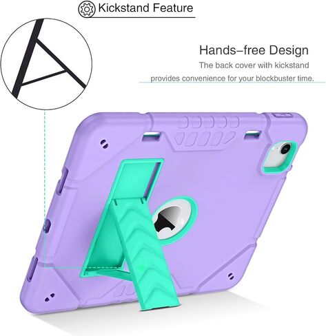 حافظة BENTOBEN لجهاز iPad Air 11 بوصة M2 2024، حافظة iPad Air الجيل السادس مع مسند وحامل أقلام، 3 في 1 حافظة حماية قوية ضد الصدمات لجهاز iPad Air 11"، أزرق داكن in Saudi Arabia