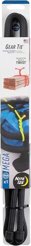 Nite Ize Gear Tie Mega Twist Tie - 64-Inch Reusable Rubber Twist Tie - Reusable Gear Ties - Electric Cord Organizers - Twist Ties for Cords - Reusable Zip Ties - Black in Saudi Arabia
